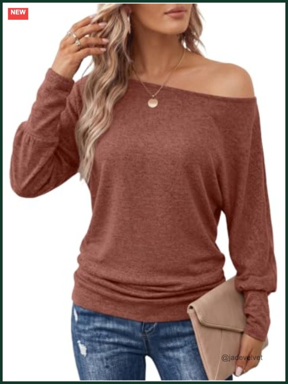 Women Off Shoulder Long Sleeve Top Ruched Waist Batwing Blouse